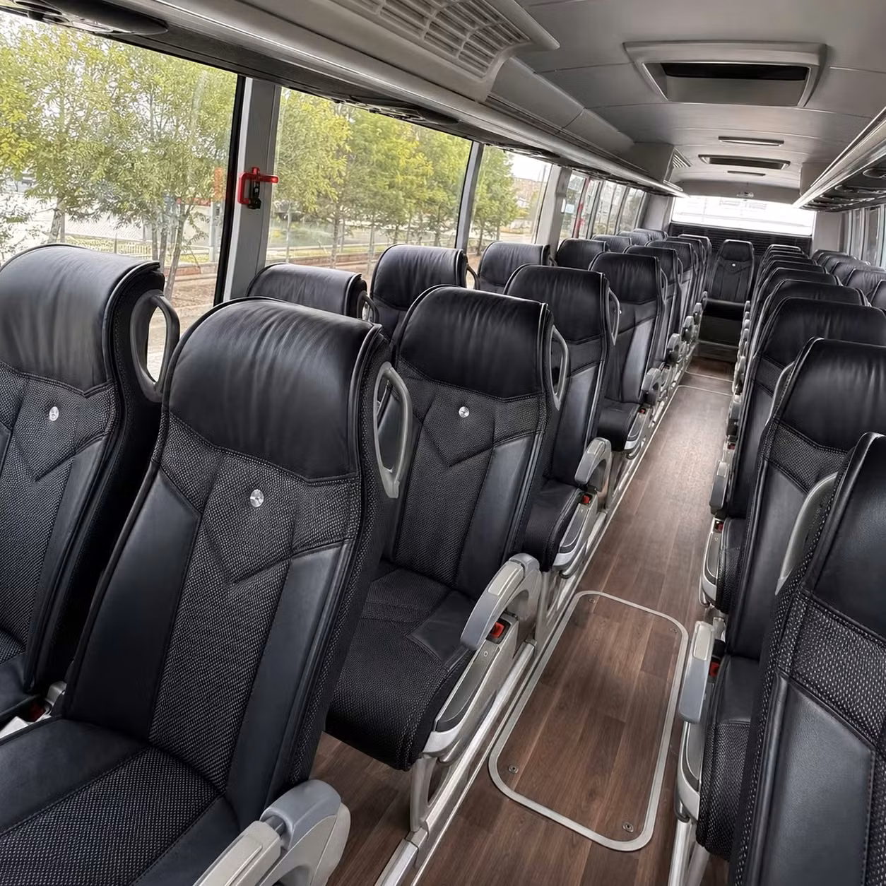 56 passenger charter bus inside